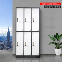 姬氏陆零 灰白套色更衣柜储物柜健身房桑拿间洗浴寄存衣柜灰员工铁皮柜学生宿舍存包柜多门带锁柜 六门更衣柜