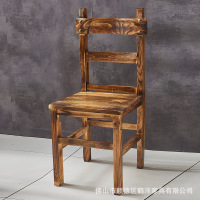 鹤洋炭烧木餐椅杉木炭烧椅实木餐椅高靠背餐椅火锅烧烤餐椅