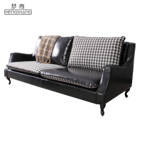 轻奢办公沙发 真皮组合 办公室沙发 接待沙发 配套茶几