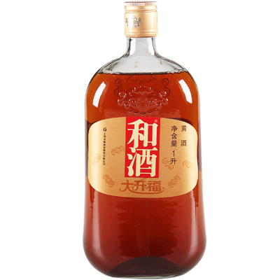 和酒 上海老酒 大开福五年陈1000ml*6瓶整箱海派特型半干黄酒 5年