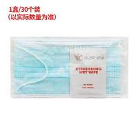 医耗店一次性盒装使用口罩30片装(单片独立包装带湿巾)
