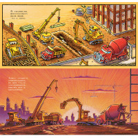 晚安工地上的车纽约时报书排行榜中英双语儿童睡前晚安故事书宝宝早教书1-2-3-4-5-6岁绘本故事书挖土机起重机工程车图