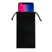 买1送1充电宝保护套手机绒布袋子移动电源收纳防尘老人布袋硬盘包 4.0寸黑（长17宽8）