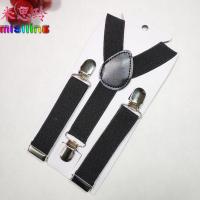 儿童背带夹弹力可调节小孩松紧背带裤夹小学生幼儿园吊挂裤带绳子 [3夹款]黑色