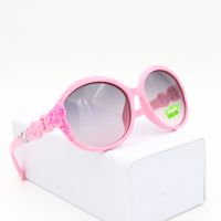 儿童太阳镜女韩国可爱蝴蝶结潮宝宝防紫外线韩版眼镜个性小孩墨镜 粉框粉腿(热卖色)+镜袋镜布 默认