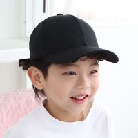 儿童帽子春秋男童女童字母鸭舌帽宝宝时尚防晒遮阳帽夏薄款棒球帽 简约黑色（促销） 建议2-9岁帽围48-54cm 均码