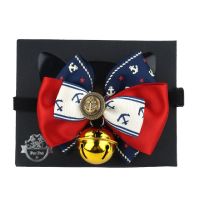 宠物蝴蝶结项圈无声铃铛可爱猫咪幼猫项链中小型犬金毛泰迪狗圈圈 金色大铃铛（声音低沉） S码（茶杯犬小猫咪）