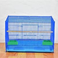 加粗加重镀锌鸟笼 鹦鹉虎皮玄风繁殖笼 画眉 八哥 电镀金属鸟笼子 非电镀60*40*40cm蓝粉白备注 标配(杆食盒托盘