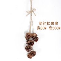 2021款墙面壁挂装饰挂饰花环壁挂房间客厅室内装饰挂件幼儿园吊饰 简约款松果串1件