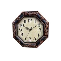 创意挂钟欧式复古时尚客厅静音挂钟简约个性石英钟卧室书房钟表 经典复古六边黑金色