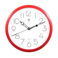 北极星静音钟表客厅挂钟卧室时钟挂墙创意现代简约挂表家用石英钟 普通款(无液晶显示) 22厘米小红钟