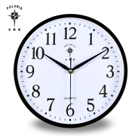 北极星静音挂钟客厅现代简约大气电子钟教室石英钟表创意时钟家用 2706黑【26CM】