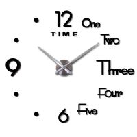 新款创意个性静音时钟背景墙装饰挂钟立体自粘免打孔墙上贴挂钟表 挂钟机芯[无表盘无指针无数字]配件 小号免打孔[建议40-