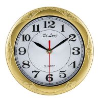 经典版挂钟老式挂钟家用挂表静音时钟送老人怀旧石英钟表办公钟表 914金直径20.5厘米