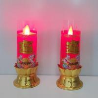 电子蜡烛灯供佛香炉led闪烁长明灯招财神拜观音乔迁安全无烟两用 电池款18厘米闪烁招财一对