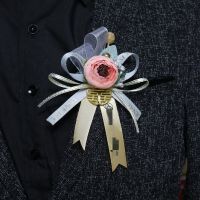 新郎新娘胸花结婚用品森系婚礼父母一套襟花家人全套伴郎伴娘手花 香槟色 胸花请联系客服备注称呼