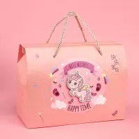喆利喜派新款宝宝满月结婚喜糖喜蛋礼盒周岁生日回礼包装手提袋空 8973快乐宝贝粉色 小号(10个)