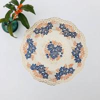 PVC餐垫隔热欧式家用防烫防水防油餐具垫花瓶垫碗杯垫砂锅垫圆垫 圆38cm [黑种草] 2片[试用装]不划算