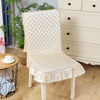 椅套椅垫套装一体椅子套罩家用餐厅连体餐椅套通用餐桌椅凳子套罩 纯色米【简约】 连体垫（需几件拍几件）