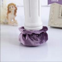 脚套桌子椅子4个包脚 保护套布艺防滑静音沙发脚床腿套地板垫 花朵脚套-浅紫色4个装