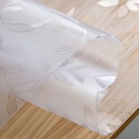 防水防烫桌布PVC软玻璃塑料茶几垫长方形正方形电视柜台布餐桌垫 1.0mm波斯菊 40*80CM