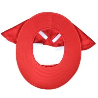 太阳能风扇安全帽帽帘工地防晒透气日用农用安全帽工程劳保头盔 披肩帽帘 红色