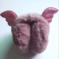 耳套耳罩冬季保暖女护耳朵耳罩折叠可爱耳包韩版卡通毛绒耳捂子女 天使的翅膀 豆沙色