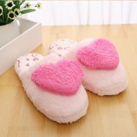 新款棉拖鞋女冬天情侣包跟厚底家居棉拖男学生防滑棉鞋保暖月子鞋 爱心玫红 260,38-39[适合35-37]