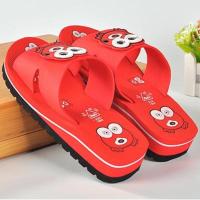 晶安夏季凉拖鞋女厚底中跟居家浴室用防滑轻便泡沫底女士拖鞋夏天 红色 35