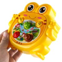 电动白兔打地鼠玩具儿童大号音乐游戏机敲击果虫宝宝益智1-3岁 小青蛙双锤黄 自备电池