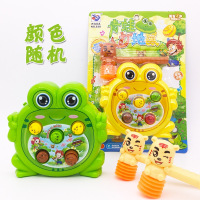 [打地鼠游戏机]儿童电动青蛙打地鼠玩具益智早教玩具男女孩玩具 双锤青蛙打地鼠(送电池)