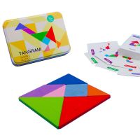 磁力七巧板幼儿园数学教具一二年级小学生用儿童益智智力磁性拼图 铁盒装七巧板