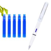 可擦钢笔换囊摩擦钢笔套装小学生三年级四年级初学练字热摩擦墨囊 5支蓝色墨囊+1支摩擦钢笔送橡皮2个