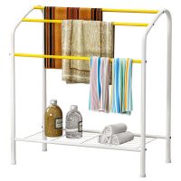 毛巾架落地式浴室置物架晾衣架免打孔厕所浴巾架厨房毛巾杆 颜色如图