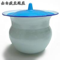 传统大号防滑老式搪瓷高脚痰盂老人痰盂儿童便盆儿童坐便器子孙桶 22cm矮脚全白痰盂(塘瓷) 送盖