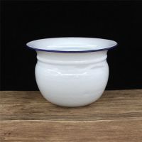 加厚搪瓷痰盂矮痰桶可移动马桶坐便器小孩尿盆老人坐便器起夜桶 矮白痰盂 无套餐