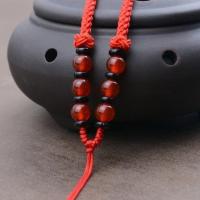 高档紫檀朱砂玛瑙手工编织吊坠挂绳男女翡翠玉佩玉坠项链挂件绳子 天然红玛瑙款/红色