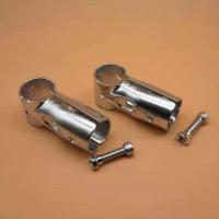 25圆管接头镀锌管接头圆管卡扣镀锌管扣件不锈钢管卡扣铁管连接件 25mm两通（加厚2.0）银色 2个