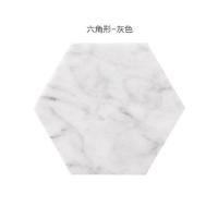 北欧风天然大理石杯垫六边形咖啡杯杯垫马克杯隔热垫水杯防滑垫子 六边形白色