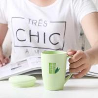 纤竹水杯杯子塑料学生水杯茶杯水杯塑料杯子女塑料杯子套装 竹丝黄(无盖) 单个装