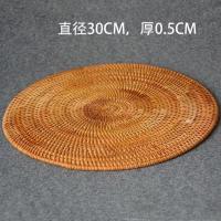 越南藤编餐桌盘子隔热垫汤锅垫西餐垫天然手工编织碗垫子茶杯垫 大号30*30多功能垫子