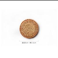 越南秋藤编杯垫套装 茶垫杯托茶道茶具 铁壶隔热垫养壶垫紫砂壶托 8cm单片