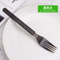 一次性叉子长柄加厚叉高档西餐叉水果叉外卖塑料牛排披萨沙拉叉子 美式叉子简装黑色50个