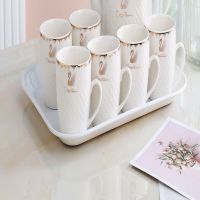 欧式茶具套装家用整套茶杯陶瓷水具套装茶壶大容量冷水壶水杯套装 天鹅A款 六个杯