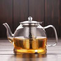 [电磁炉专用]可加热耐热玻璃茶壶烧水壶开水壶电陶炉煮茶壶茶杯 1200ml 电磁炉茶壶 鼓型