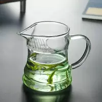 清缘 竹节月牙公道杯 耐热玻璃自带过滤 绿茶杯 公道杯 简易茶杯 350ml
