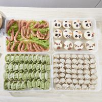 饺子盒装饺子的保鲜盒塑料多层冰箱冷冻盒子家用收纳盒放水饺托盘 手提无分格 透明色 1盒1盖