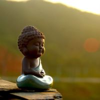 创意家居桌面紫砂茶宠摆件精品可养盆景装饰摆设品可爱禅意小佛像 哥窑小如来[1]号