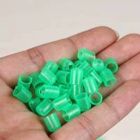 蜂王产卵节制套蜜蜂中蜂意蜂节育器塑料节育镊子养蜂工具蜂具 绿色 50只送镊子1把