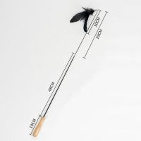 脚用逗猫棒项圈猫咪玩具自嗨铃铛羽毛斗猫棒逗猫解闷神器小猫用品 羽毛逗猫棒-黑色